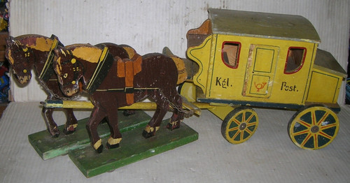 Original holz postkutsche - holz,